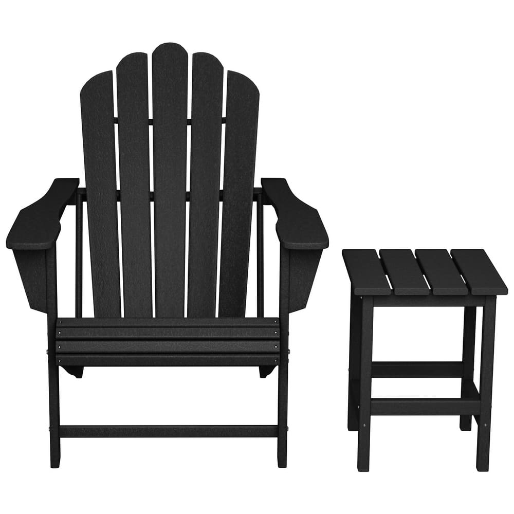Aderson Outdoor Poly Adirondack Chair with Side Table