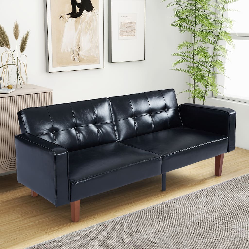Futon Sofa Bed Couch Memory Foam Futon Convertible Couch Bed Sleeper for Living Room - 68.11"*30.11"*28.74"
