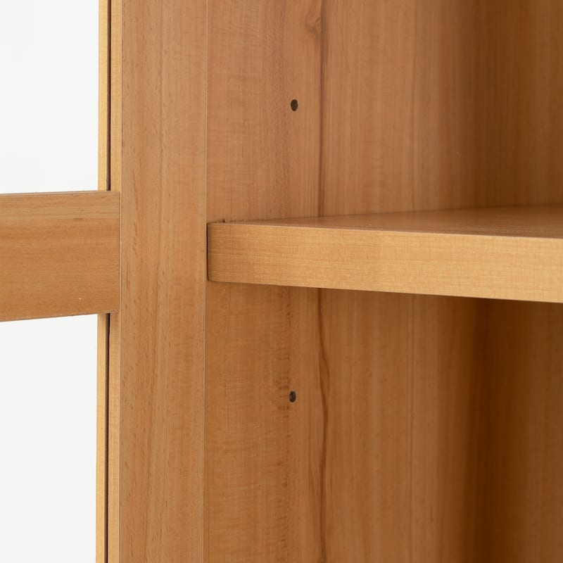 Farmhouse Pantry Cabinet with Arch, 71" Tall Multifunctional Storage with Glass Door, Hidden Drawer for Kitchen