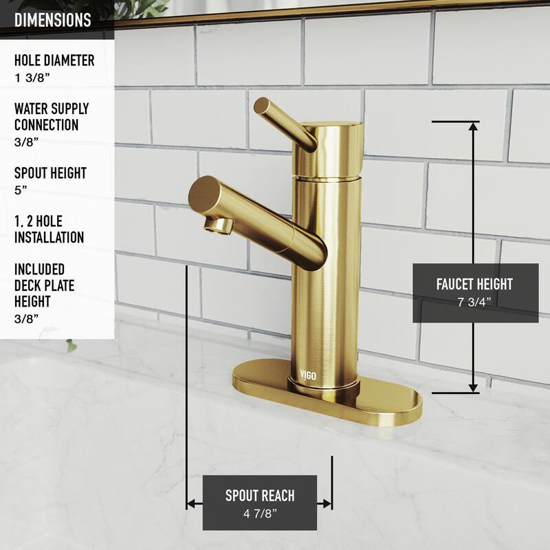VIGO Noma 8" H Single Handle Single Hole Bathroom Faucet