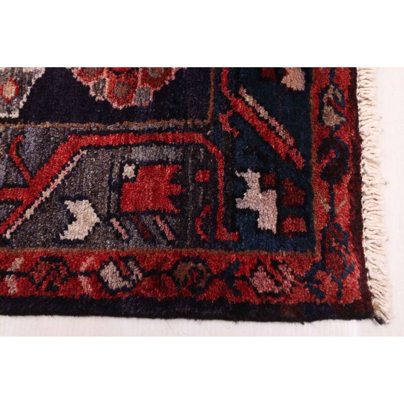 ECARPETGALLERY Hand-knotted Anatolian Vintage Black, Light Red Wool Rug - 3'5 x 10'6