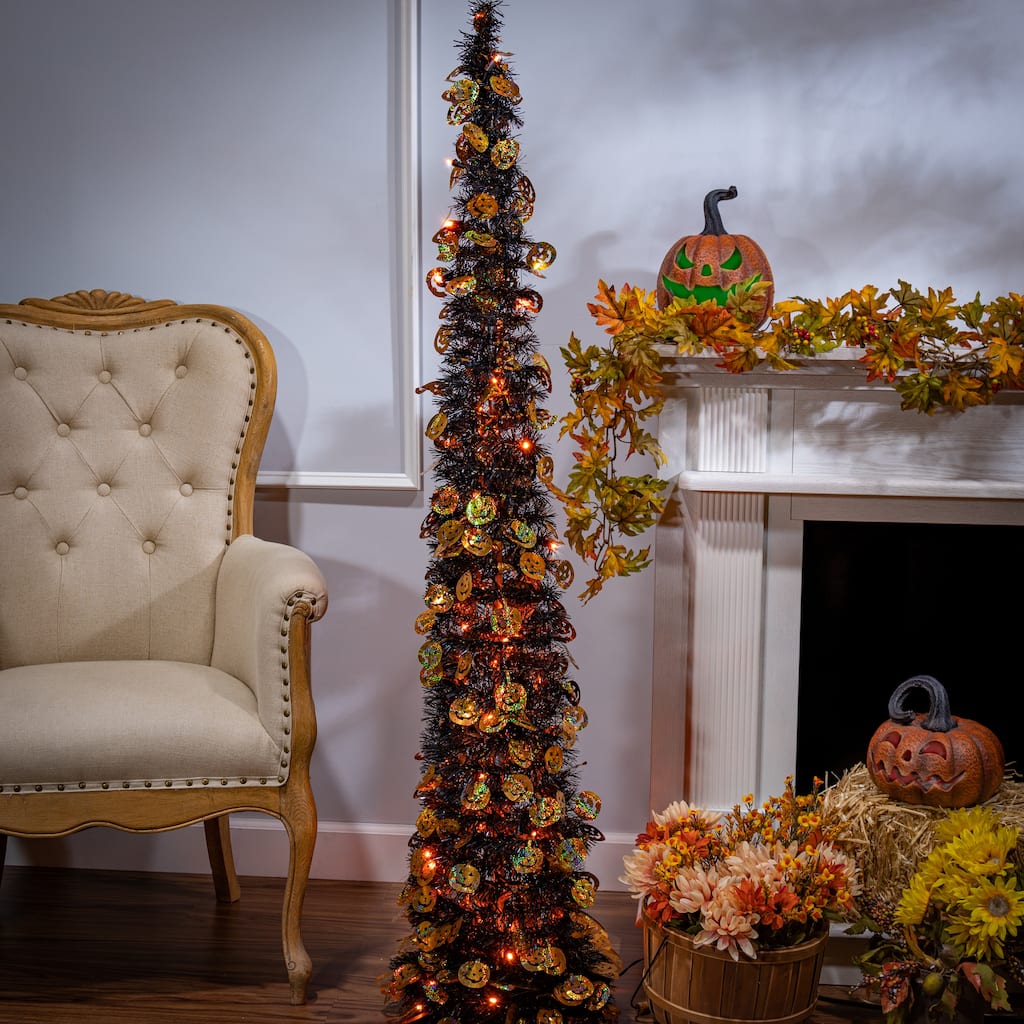 65 in. Illuminating Halloween Pop Up Tree