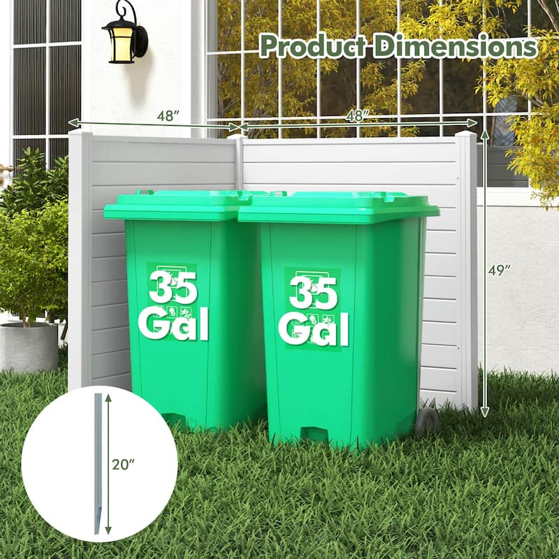 Costway Outdoor 48"L x 48"H PVC Privacy Fence Panels with Metal Ground - See Details
