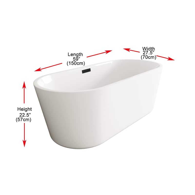 Odell Soaking Bathtub in Glossy White