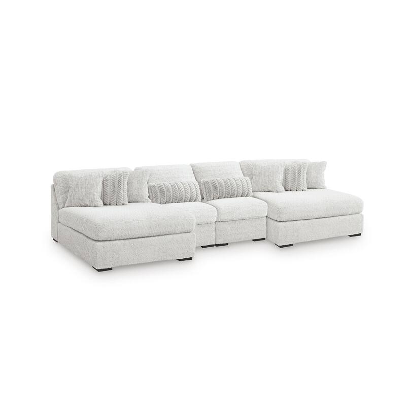 Signature Design by Ashley Snodoodle Gray 4-Piece Sectional with Chaise - 168" W x 67" D x 40" H