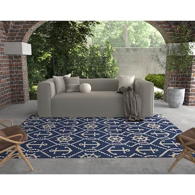 Domani Trails Nautical Trellis Indoor / Outdoor Rug