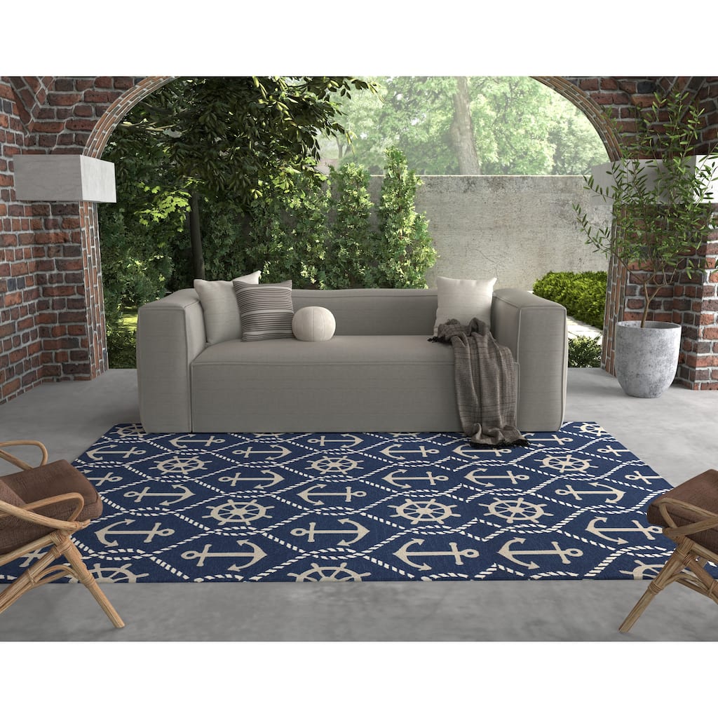 Domani Trails Nautical Trellis Indoor / Outdoor Rug