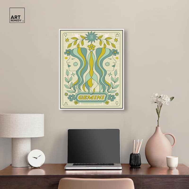 Gemini Stars Card Canvas by Art Remedy