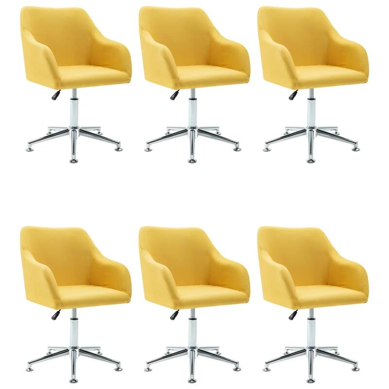 vidaXL Dining Chair 360 Degrees Swivel Accent Desk Chair with Arms Fabric - 21.7" x 20.9" x (30.7"-36.2")