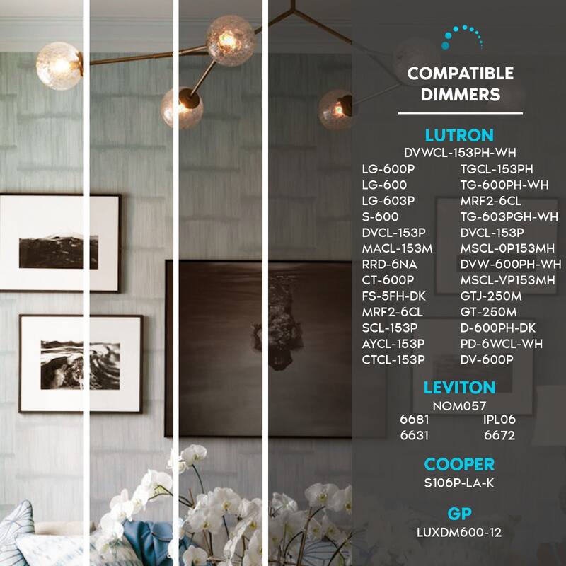 Luxrite Vintage E12 LED Bulb T6.5 3500K Natural White 500LM Dimmable 5W Edison Filament Tubular Light Bulb UL 6 Pack