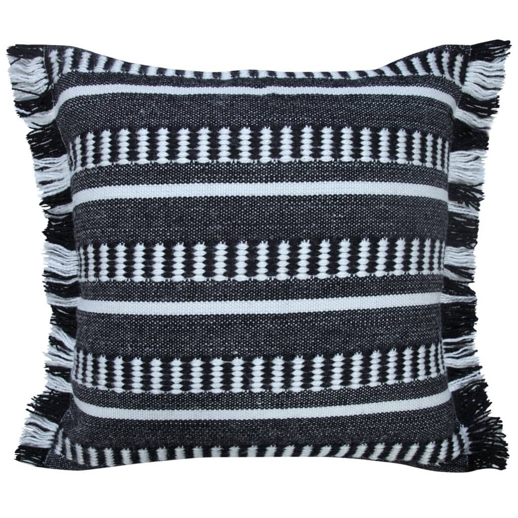 HomeRoots 20" X 20" Black Zippered Geometric Indoor Outdoor Throw Pillow - 22