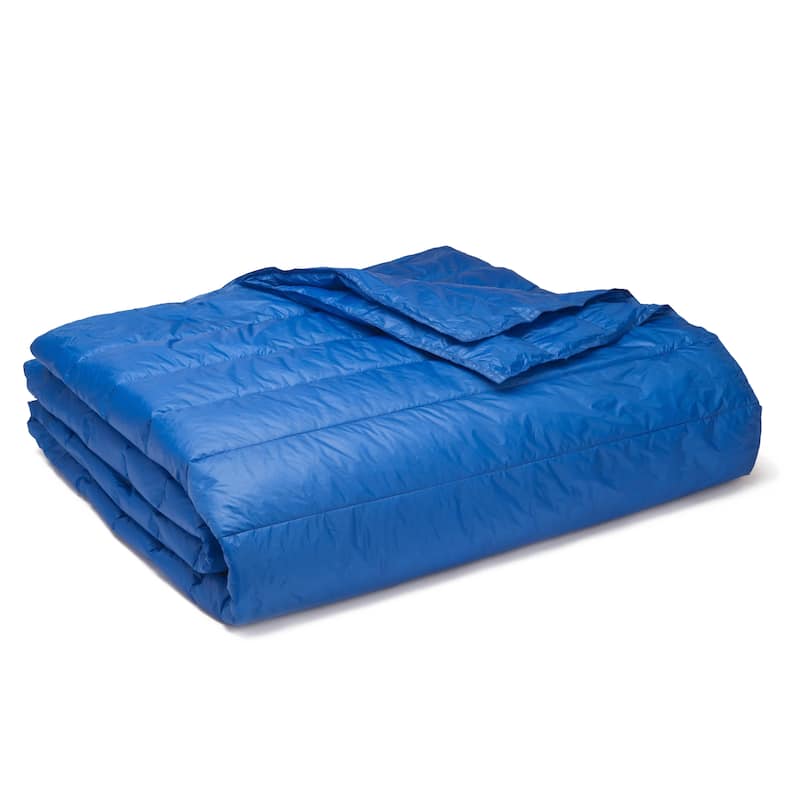Travelwarm Packable Nylon Down Alternative Indoor/ Outdoor Blanket - Blue - Twin - Microfiber