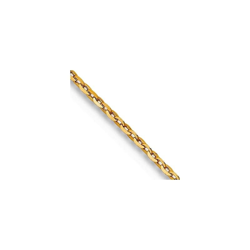 Curata Italian Solid 18k Yellow Gold 1.15mm D/C Cable Chain Necklace Length Options: 16 18 20