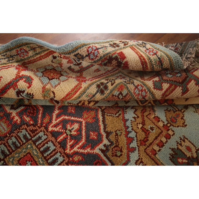 Light Blue Heriz Serapi Area Rug Handmade Wool Carpet - 7'9"x 9'11"