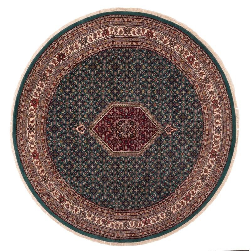 ECARPETGALLERY Hand-knotted Finest Agra Jaipur Dark Green Wool Rug - 8'2 x 8'0