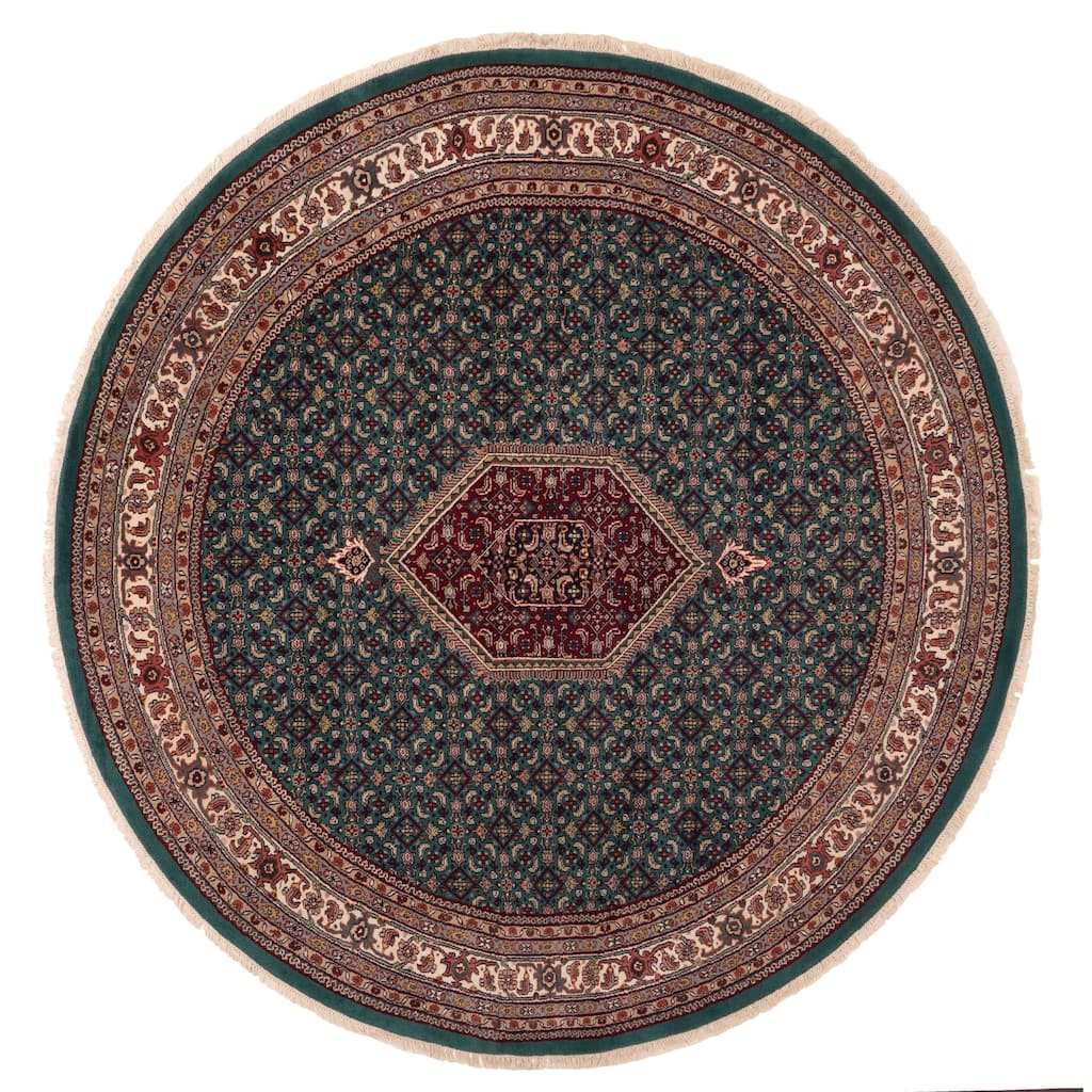 ECARPETGALLERY Hand-knotted Finest Agra Jaipur Dark Green Wool Rug - 8'2 x 8'0