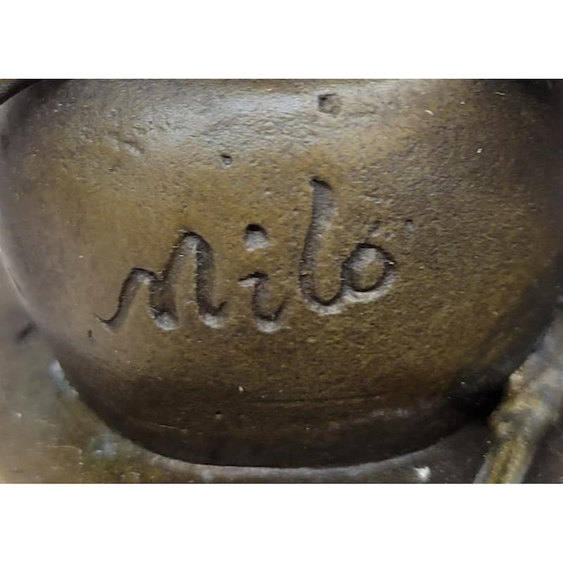 Vintage Bronze Br Hot Cast Sculpture Of A Young Girl Playing Tambourine By Milo