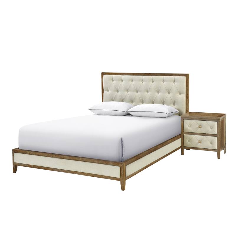 Sophisticated Walnut 1-Pc Nightstand w/ Designed Drawers for Bedroom