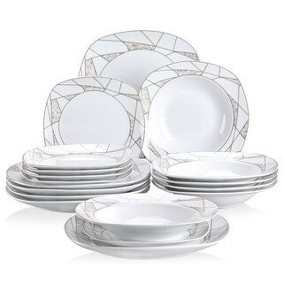 VEWEET 'Serena' Porcelain Dinner Plate Set (Service for 6)