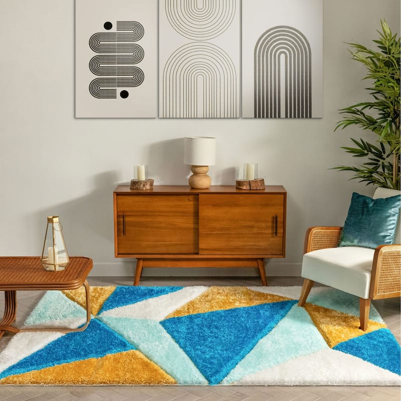 Well Woven San Francisco Venice Geometric Shag Area Rug