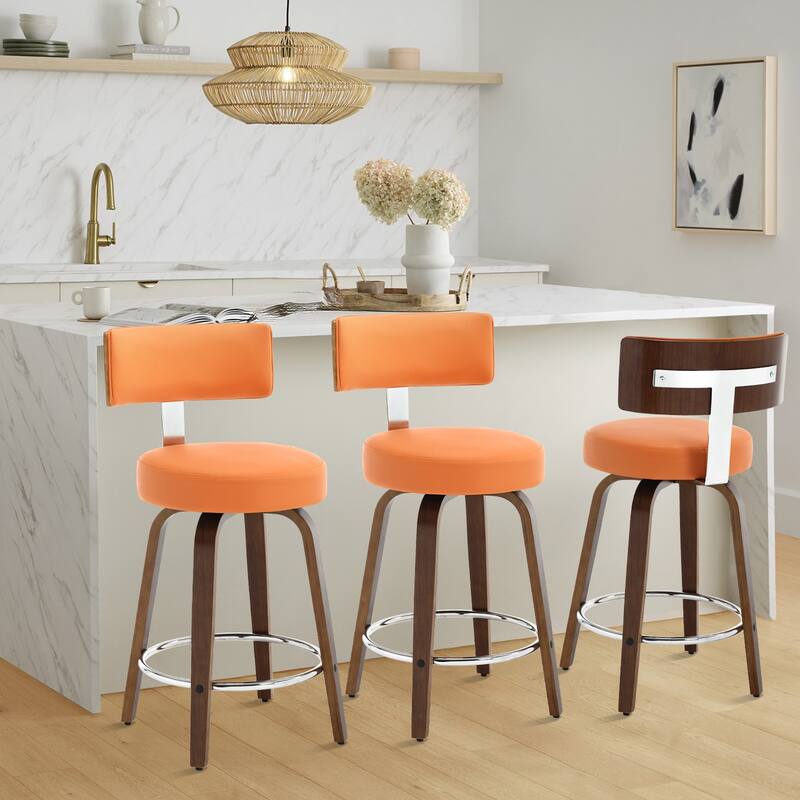 Faux Leather Upholstered Swivel Counter/ Bar Stools Set of 1/2/4