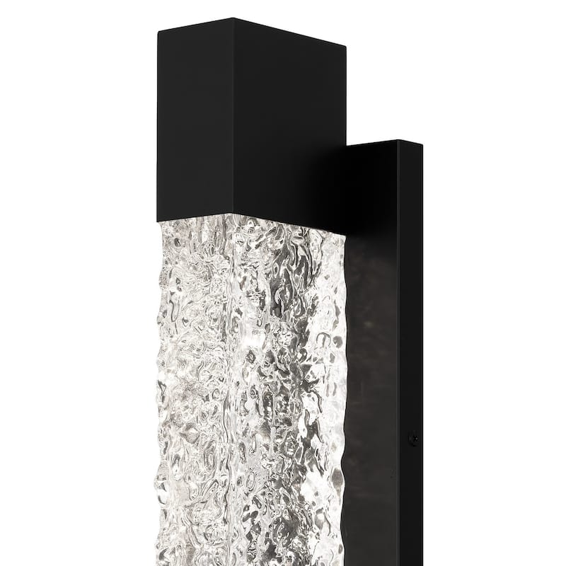 Matte Black LED Outdoor Wall Lantern from the Solace Collection