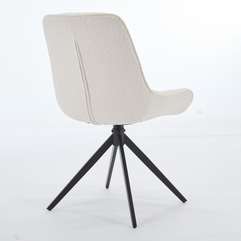 XINMICS Swivel Dining Chairs, Boucle Upholstered Accent Chairs Living Room Chairs Desk Office Arm Chair