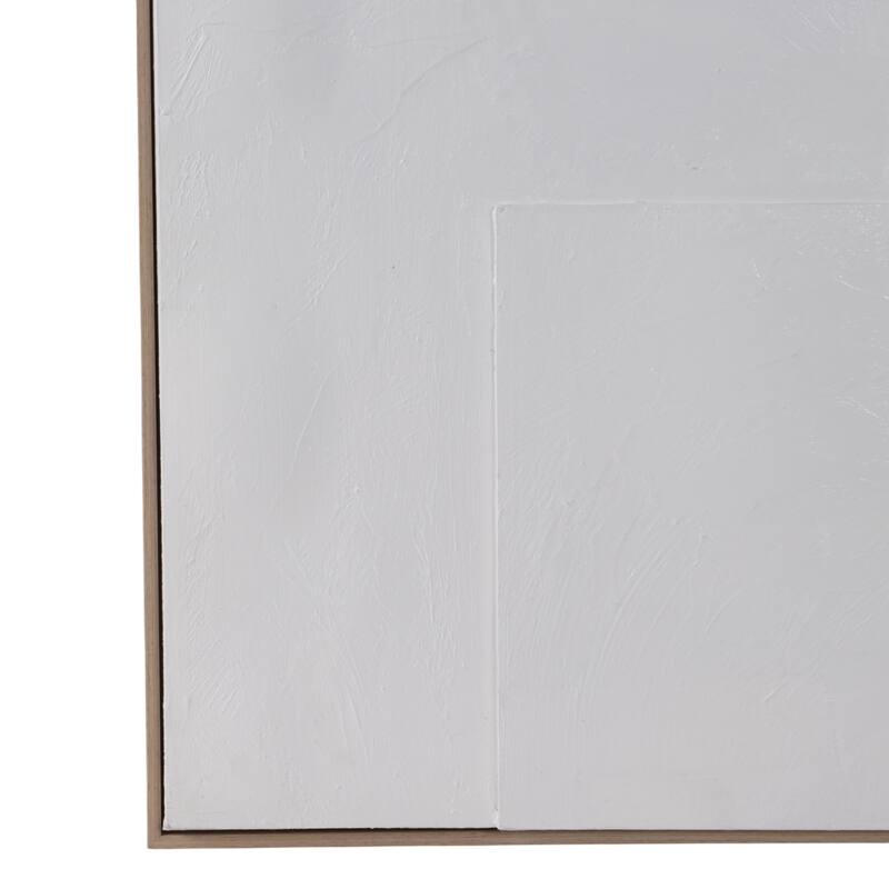 Canvas Wall Art 3D Geometric Framed Hallway Decor - 48" White