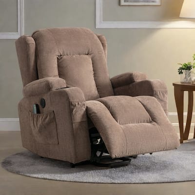 Power Lift Recliner Chair with Vibration Massage, Heating, USB Port, and Side Storage Pockets