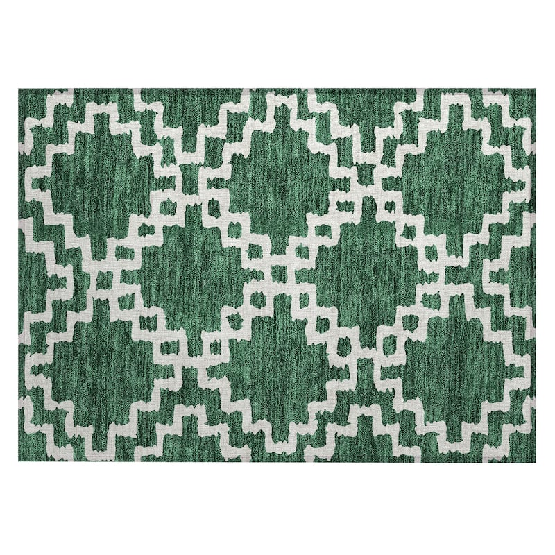 Machine Washable Indoor/ Outdoor Chantille Geo Trellis Rug