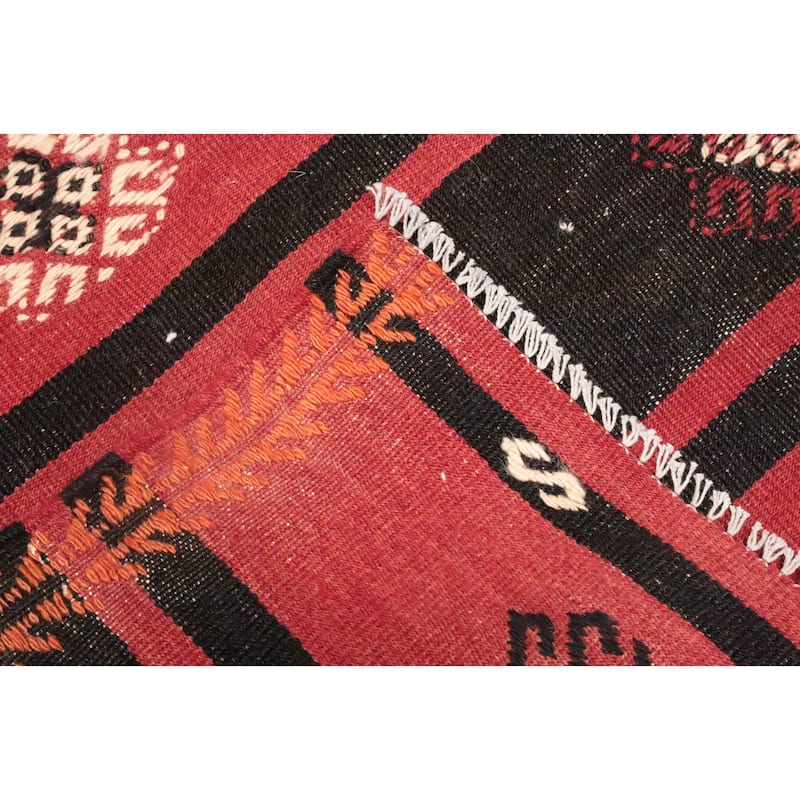 Hand Woven Oriental 100% Wool Carpet Southwestern Tribal Red Kilim Area Rug - 9' 8'' X 5' 11''
