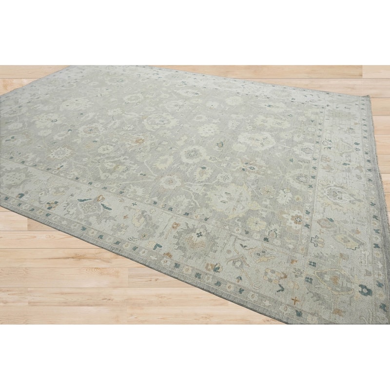 Hand Knotted Afghan Oushak Wool Traditional Oriental Area Rug Gray - 10' x 13' 10''