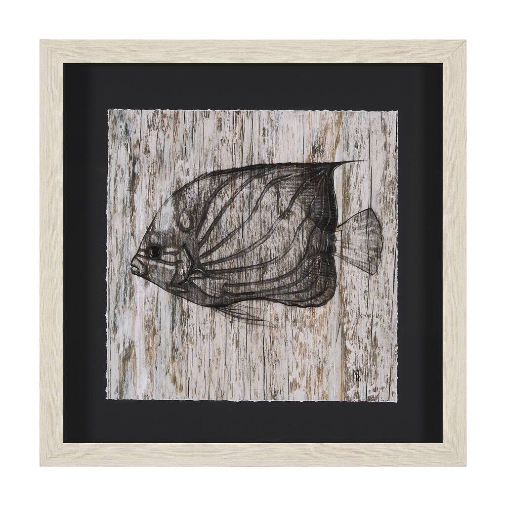 Wood Grain Fish IV Framed Art Print