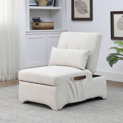 Sleeper Sofa Bed,Upholstered Ottoman Convertible Chair 4 in 1 Folding Pull out Sleeper with Single Bed Chair for Small Spaces
