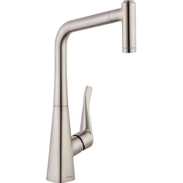 Hansgrohe 14820 Metris High-Arc Pull-Out Kitchen Faucet with Magnetic Docking Spray Head and Locking Diverter
