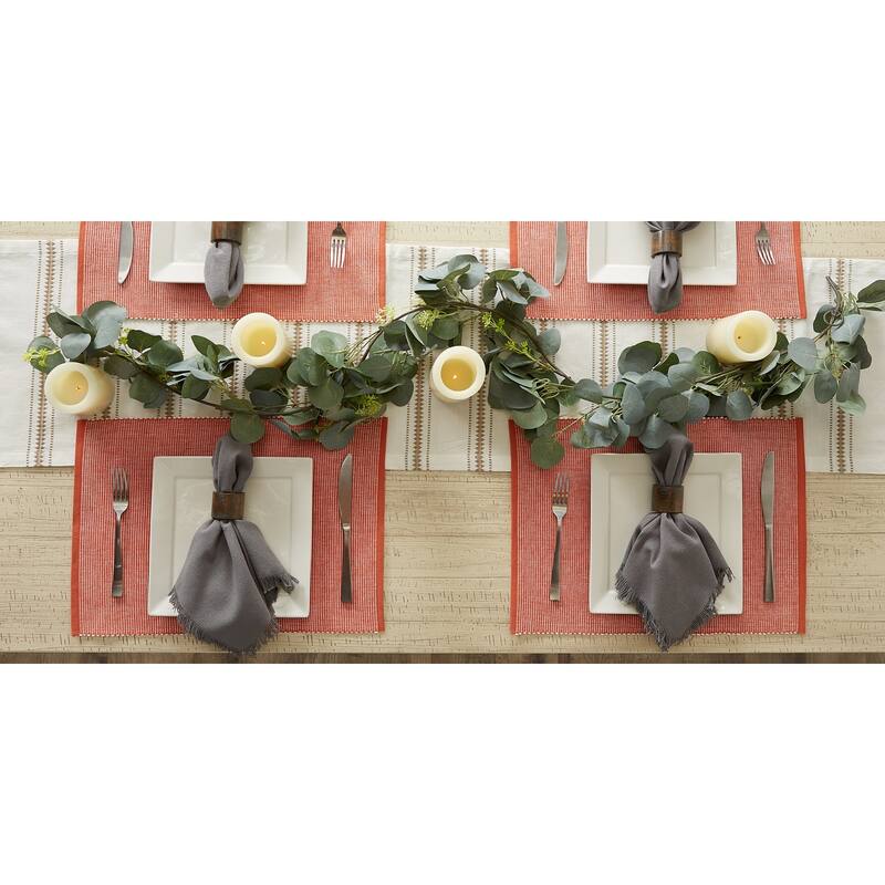 DII Black & White 2-Tone Ribbed Placemat (Set of 6)