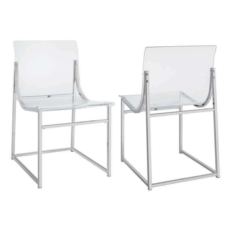 Tayla Clear and Chrome Acrylic Side Chairs (Set of 2)