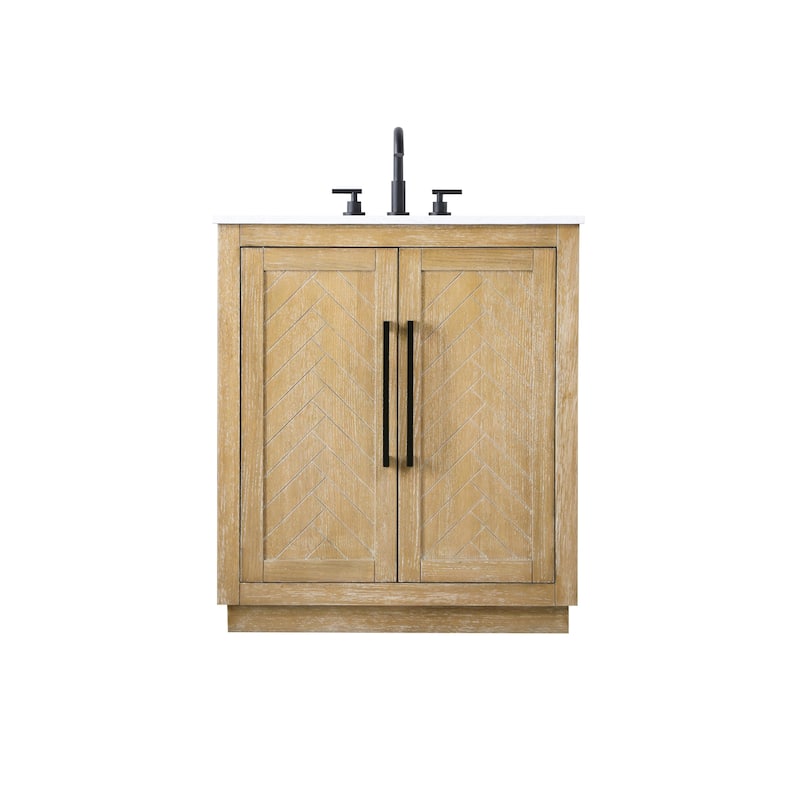 Elegant Lighting VF29030 Chase 30" Free Standing Single Basin Vanity - Linen Oak