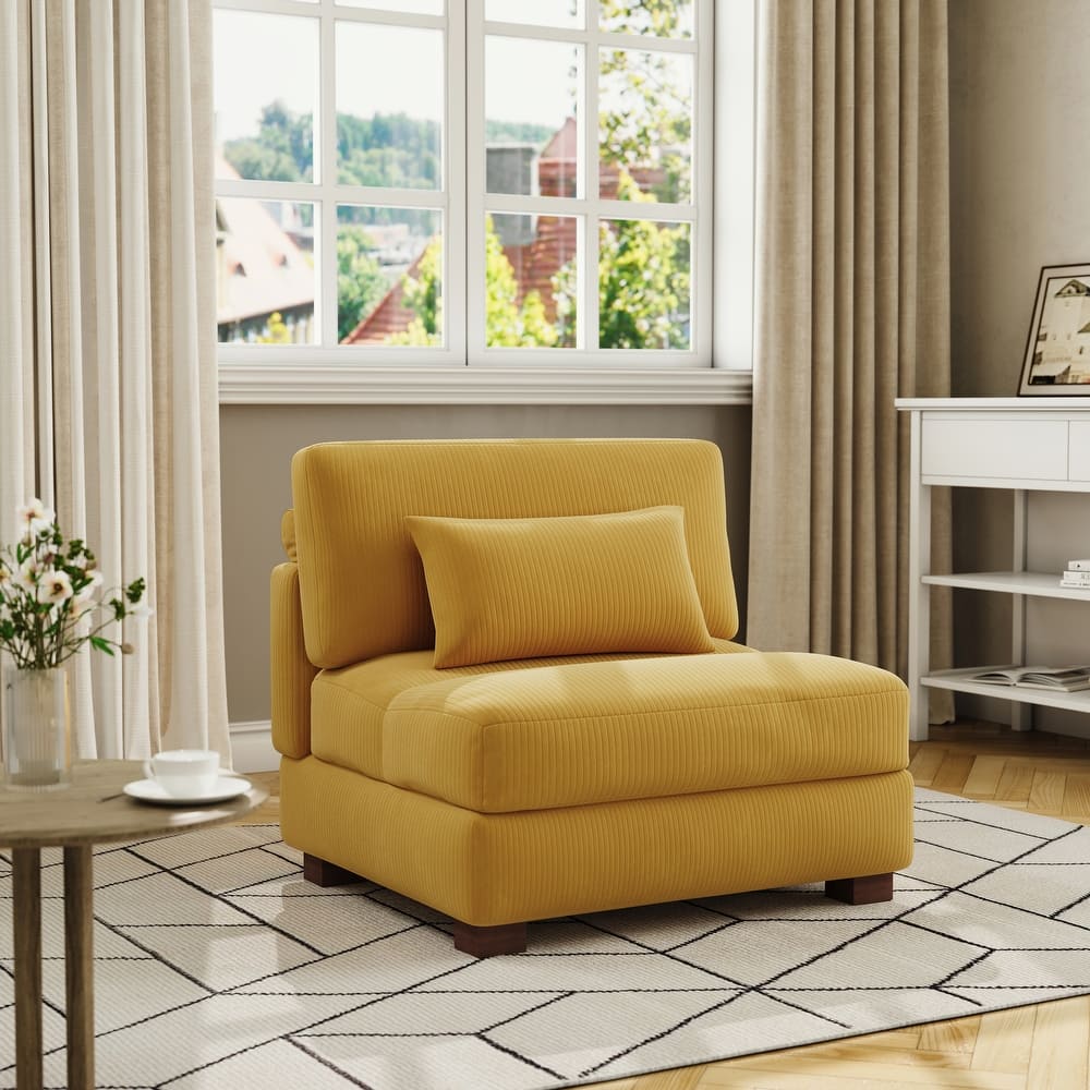 Modern Upholstered Armless Chair Accent Chair