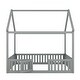 preview thumbnail 8 of 22, Full Size House Bed with Fence, Door, and Distressed Finish - Durable Pine Wood, Grey