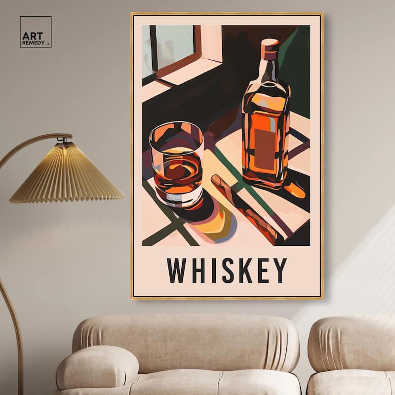 Whiskey Poster Canvas by Art Remedy