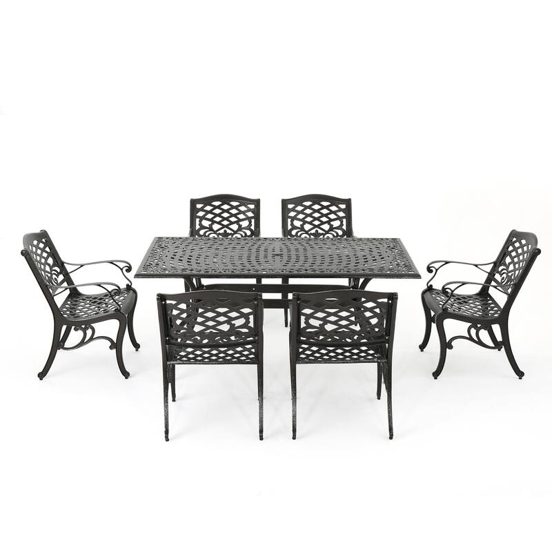 Hallandale 7-pc. Aluminum Bronze Dining Set by Christopher Knight Home