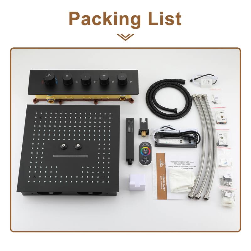 4 Functions Shower System with Multi-Function Remote Control 64 Color Lights