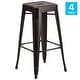 preview thumbnail 3 of 12, 4 Pack 30"H Backless Distressed Metal Indoor-Outdoor Barstool