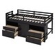 preview thumbnail 20 of 30, Double loft bed with 4 drawers under cabinets and shelves, white