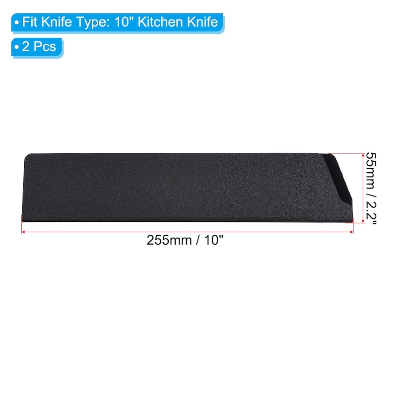 ABS Kitchen Knife Sheath Cover Sleeves for Chef Knife, Black - 10 inch, 2Pcs