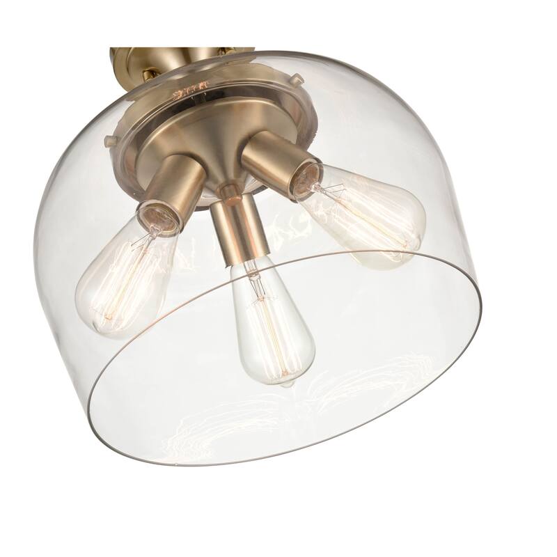 Millennium Lighting Ashford 3 Light Semi-Flush Ceiling Fixture in Multiple Finishes with a Clear Glass Shade