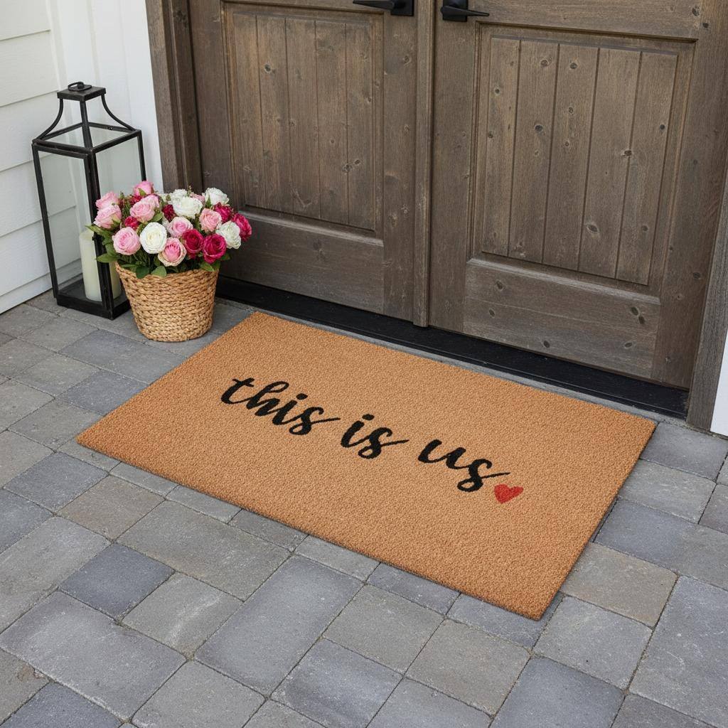 HomeRoots 30" X 48" Brown And Black This is Us Outdoor Coir Door Mat - 30.00' X '48.00