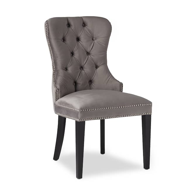 Abbyson Versailles Grey Tufted Dining Chair On Sale Overstock 10855757