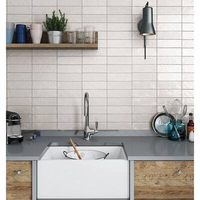 Apollo Tile White 2.5-in. x 8-in. Matte Glossy Ceramic Subway Mosaic Tile (5.38 Sq ft/case)